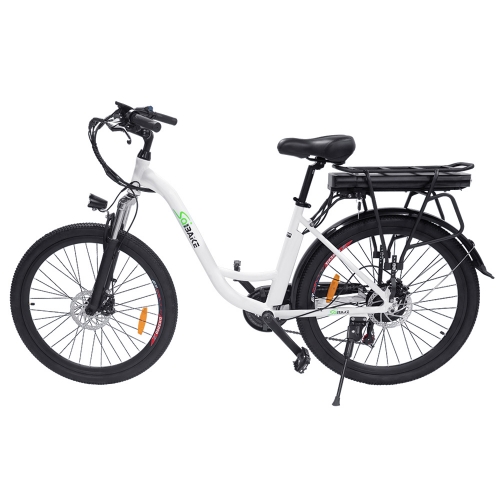 C0626 Electric Bike 250W Electric City Cruiser Bicycle-Up to 40 Miles- Removable Battery,6-Speed and Dual Shock Absorption, 26" Electric Commuter Bike