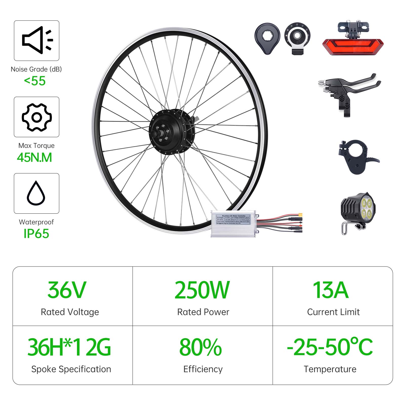 36V 250W rear/front Bafang hub motor for 26Inch 28Inch 27.5Inch